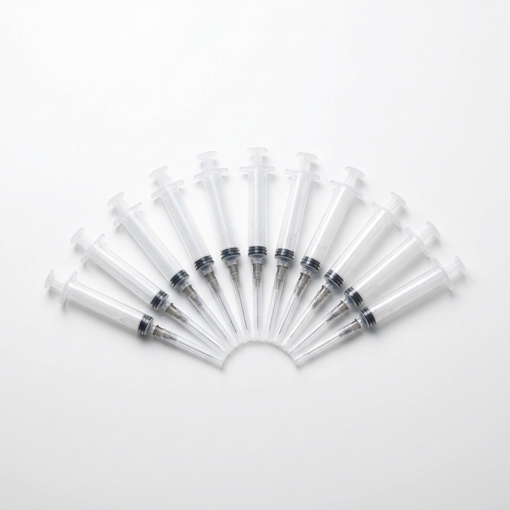 Sterile clear luer-lock syringes 1ml to 10ml without needles