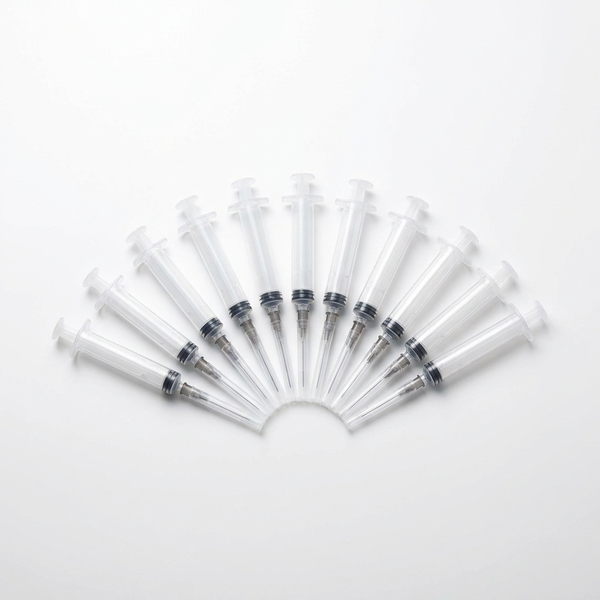 Sterile clear luer-lock syringes 1ml to 10ml without needles